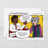 "Eine Touch des Spaßes" Comic zur Handymassage Postkarte (Vorne/Hinten)