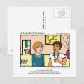 "Eine Touch des Spaßes" Comic zur Massage von Pilz Postkarte (Vorne/Hinten)