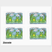 "Eine Touch des Spaßes" Frosche Massage Therapie C Rechteckiger Aufkleber (Blatt)