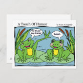 "Eine Touch des Spaßes" Froschmassage Comic Postkarte (Vorne/Hinten)