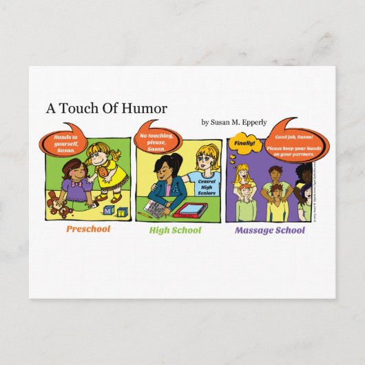 "Eine Touch des Spaßes" Hands für sich selbst Mass Postkarte (Vorderseite)