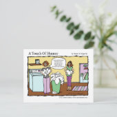 "Eine Touch des Spaßes" Massage Wäscherei Comic Postkarte (Stehend Vorderseite)