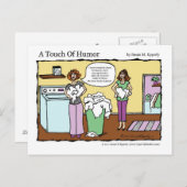 "Eine Touch des Spaßes" Massage Wäscherei Comic Postkarte (Vorne/Hinten)