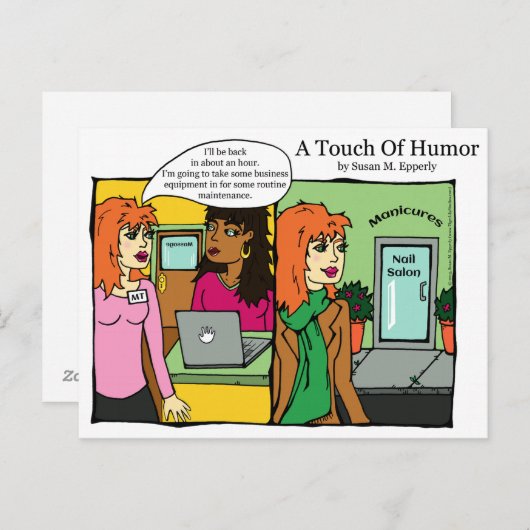 "Eine Touch des Spaßes" Nagelstudio Wellness-Cente Postkarte (Vorne/Hinten)