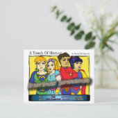 "Eine Touch des Spaßes" Super Massage Heroes Comic Postkarte (Stehend Vorderseite)