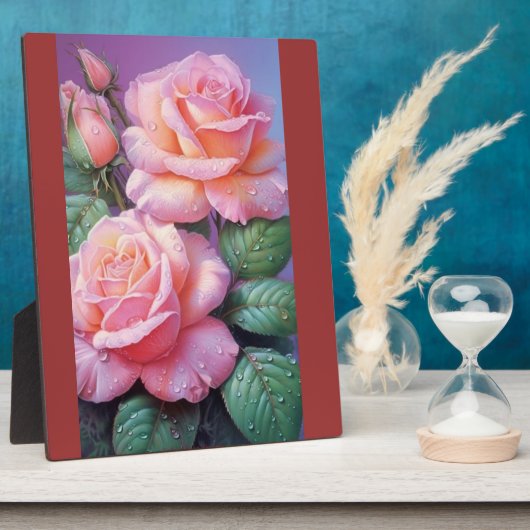 Eine Touch Elegance: Rosa Tabletop Plaque wi Fotoplatte (Seite)