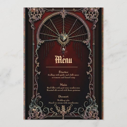 Eine Touch gotischer Magie Menükarte (Vorderseite)