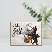 Eine Touch Jazz - Elegantes Saxophon Postkarte (Stehend Vorderseite)