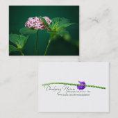 Eine Touch Rosa in der grünen Mini-Printwerbung Visitenkarte (Vorne/Hinten)