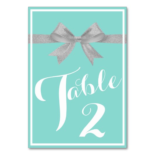 Eine Touch silbernen Duschkabine Bridal Center Par Tischnummer (Rückseite)