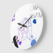 Eine Touch von Spritzern für Farbwasser Große Wanduhr (Winkel)