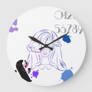 Eine Touch von Spritzern für Farbwasser Große Wanduhr