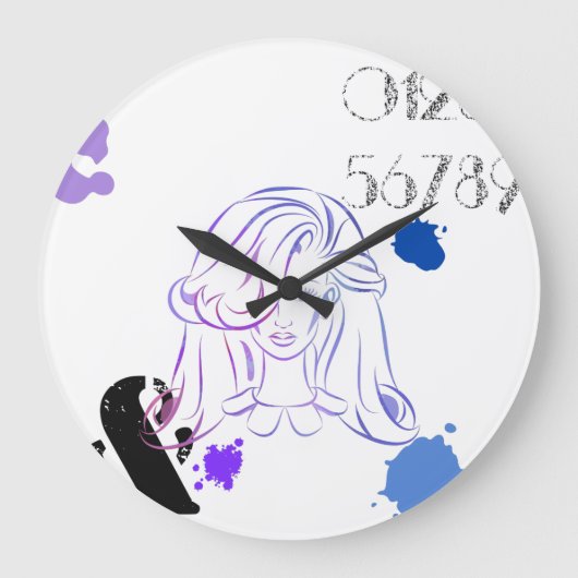 Eine Touch von Spritzern für Farbwasser Große Wanduhr (Vorderseite)