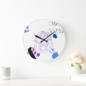 Eine Touch von Spritzern für Farbwasser Große Wanduhr (Zuhause)