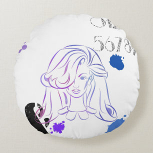 Eine Touch von Spritzern für Farbwasser Rundes Kissen