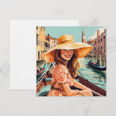 Eine Touristin Venedig Feiertagskarte (Vorne/Hinten)