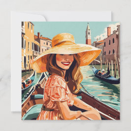 Eine Touristin Venedig Feiertagskarte
