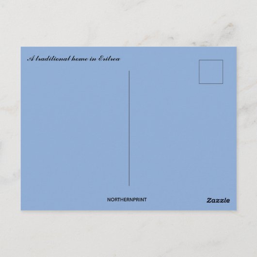 Eine traditionelle Zuhause in Eritrea Postkarte (Rückseite)