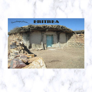 Eine traditionelle Zuhause in Eritrea Postkarte