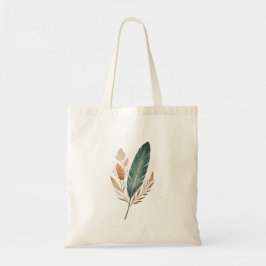 Eine Tragetasche mit minimalistischer Feder-Muster