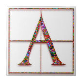 Eine Trajanus Red Custom Monogram Tile Fliese (Vorderseite)