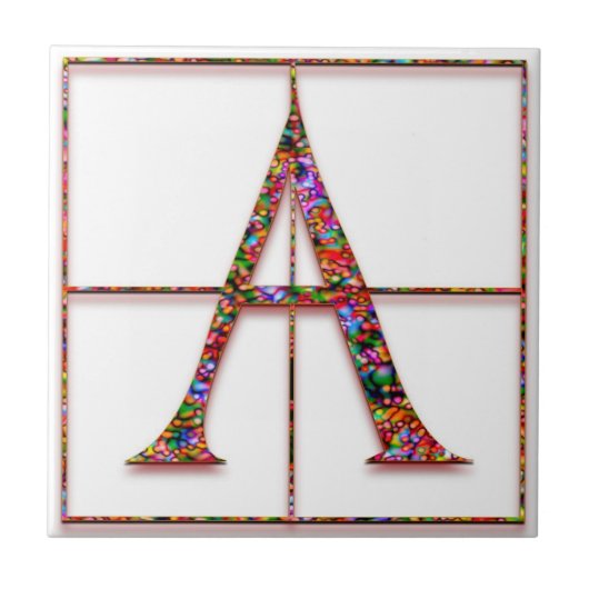 Eine Trajanus Red Custom Monogram Tile Fliese (Vorderseite)