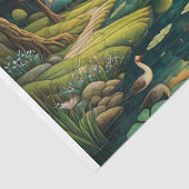 Eine traumhafte Landschaft mit Fluss und Burg im M Seidenpapier (Detail)