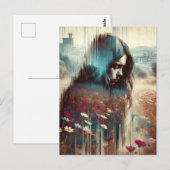 Eine traurige Frau Postkarte (Vorne/Hinten)