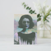 Eine traurige Frau Postkarte (Stehend Vorderseite)