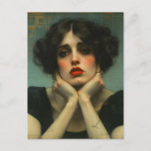 Eine traurige weibliche Imitat Vintag Postkarte (Vorderseite)