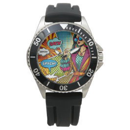 Eine trendige Illustration im Retro-Pop-Stil Armbanduhr