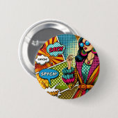 Eine trendige Illustration im Retro-Pop-Stil Button (Vorne & Hinten)