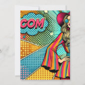 Eine trendige Illustration im Retro-Pop-Stil Einladung (Rückseite)