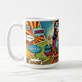 Eine trendige Illustration im Retro-Pop-Stil Kaffeetasse