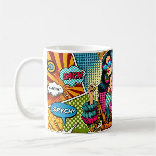 Eine trendige Illustration im Retro-Pop-Stil Kaffeetasse