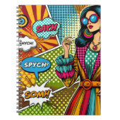 Eine trendige Illustration im Retro-Pop-Stil Notizblock (Vorderseite)