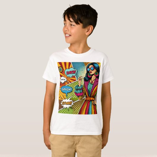 Eine trendige Illustration im Retro-Pop-Stil T-Shirt (Vorne ganz)