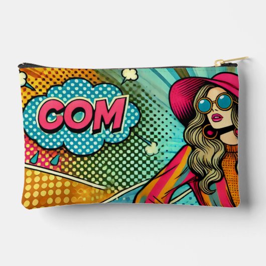 Eine trendige Illustration im Retro-Pop-Stil Zubehörtasche (Rückseite)