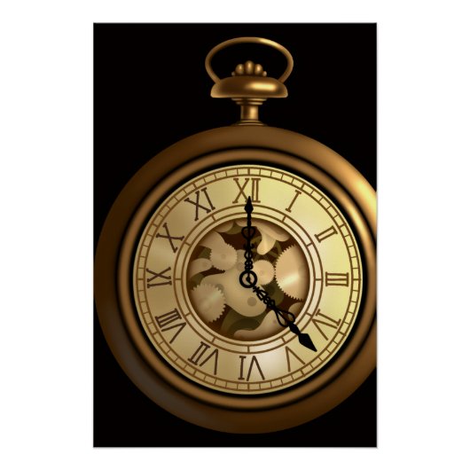 Eine trendige Steampunk-Uhr Poster (Vorderseite)