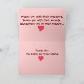 Eine True Friend Card Dankeskarte (Innenseite)