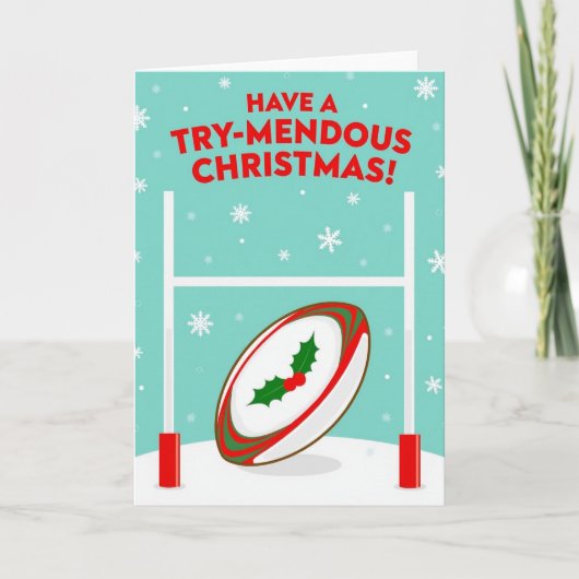 Eine Trymendous Rugby-Weihnachtskarte Karte (Vorderseite)