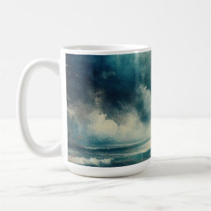 Eine turbulente Ozeanszene alte Fotografie Kaffeetasse