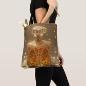 Eine Tüte voll stilvoller goldener Parfüm-Flasche Tasche (Von Nahem)