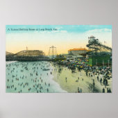 Eine typische Badekulisse am Strand Poster (Vorne)