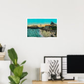 Eine typische Badekulisse an Long Beach Poster (Heimbüro)