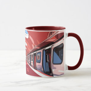 Eine U-Bahn-Station, wahrscheinlich im Retro-Stil  Tasse