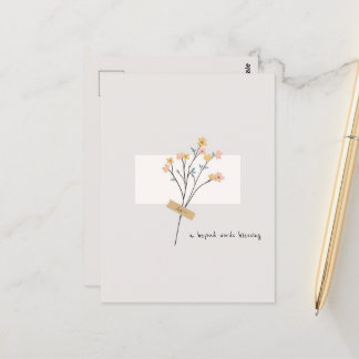 Eine überirdisch gesegnete Blumen-Minimalist-Postk Postkarte