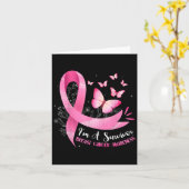 Eine überlebende Brustkrebsbewusstsein, rosafarben Karte (Gelbe Blume)