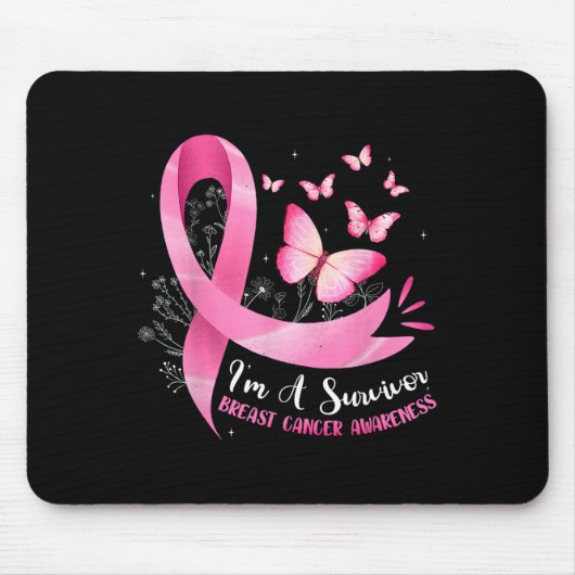 Eine überlebende Brustkrebsbewusstsein, rosafarben Mousepad (Vorne)