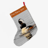 Eine überraschend gehobene Merganser-Duck Großer Weihnachtsstrumpf (Rückseite (Hängend))